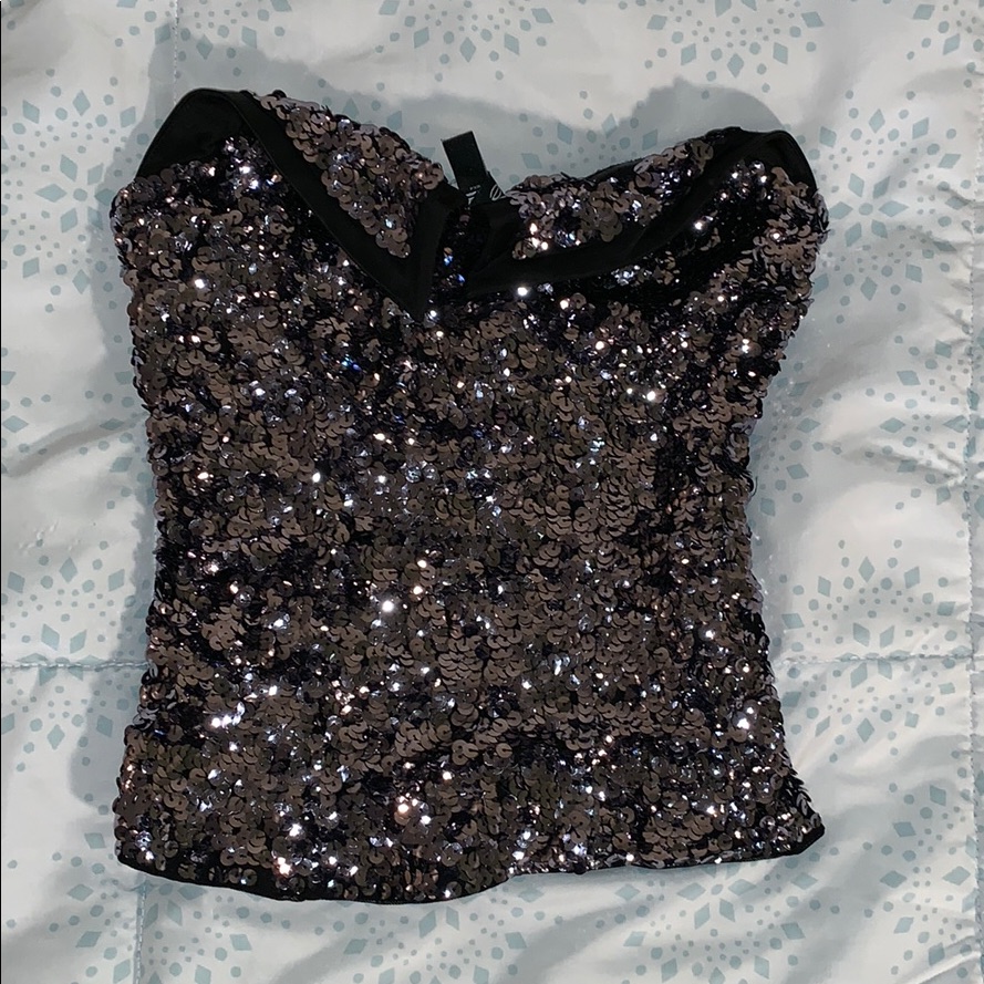 Bebe Sequin Halter